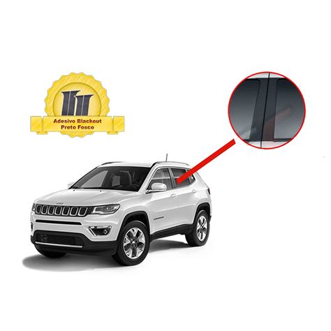 Adesivo Blackout Jeep Compass Para Coluna De Porta Preto Fosco