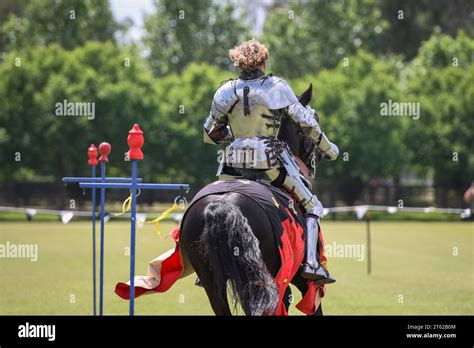 Knight Jousting Medieval Knights During A Jousting Tournament Knights