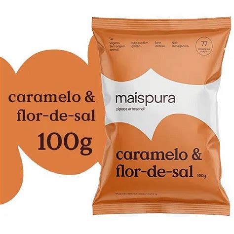 Pipoca Artesanal Mais Pura Sabor Caramelo E Flor De Sal G Cajusul