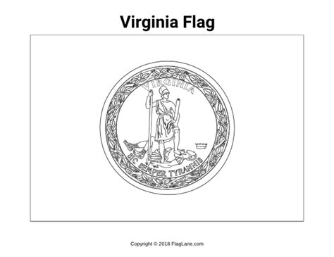 Free Virginia Flag Coloring Page