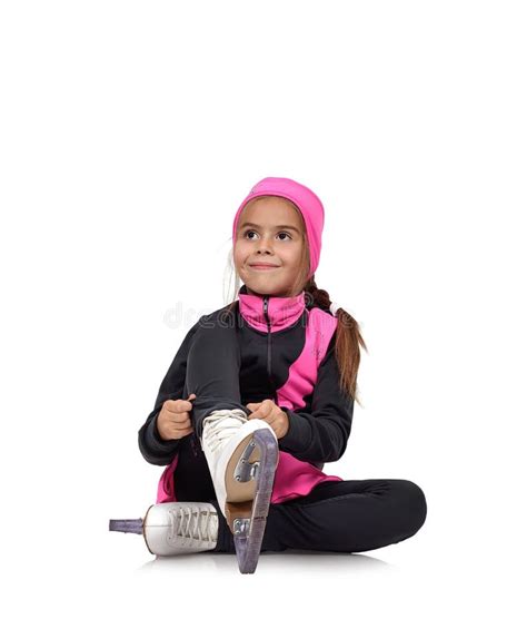 Girl Figure Skating Skates Laces Stock Photo - Image of child, sport ...