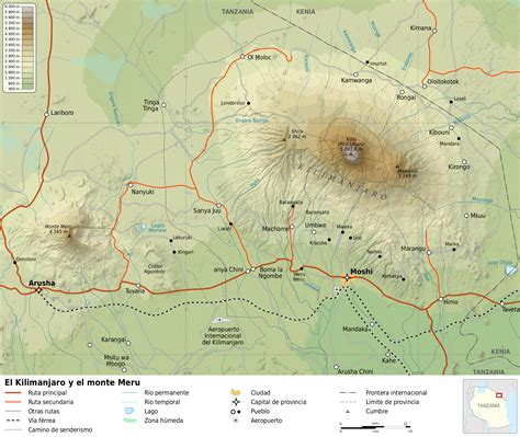 File:Mount Kilimanjaro and Mount Meru map-es.svg - Wikimedia Commons