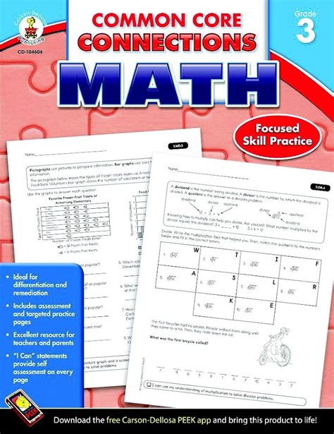 Carson Dellosa Common Core Connections Math Workbook Grade 4 Ages 9 10 96 Pages Worksheets