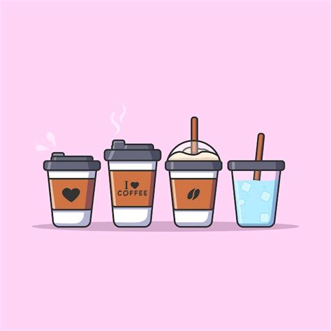 Premium Vector Vector Coffee Cup Cartoon Illustration