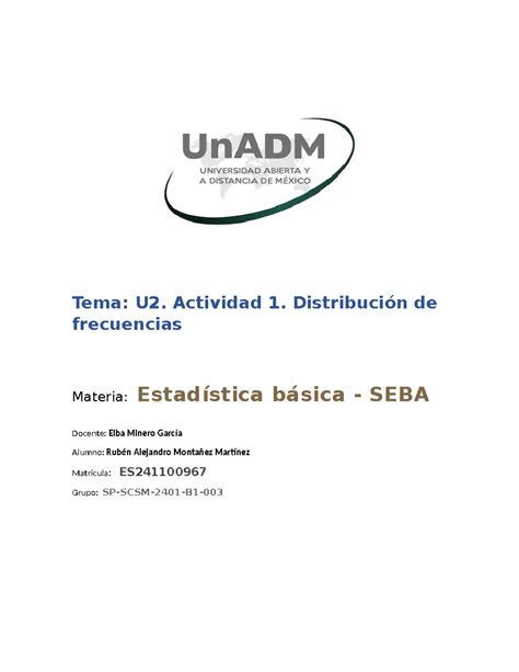 EBA U2 A1 RAMM vio Tema U2 Actividad 1 Distribución de