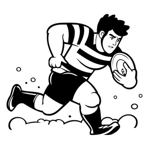 Jugador De Rugby Corriendo Con La Pelota Ilustraci N Vectorial Al