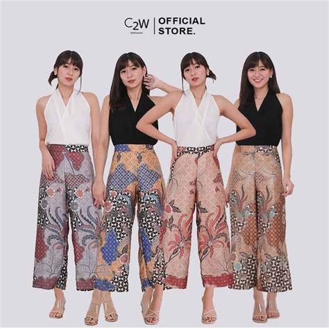 Jual C W Clothtowear Celana Kulot Batik Wanita All Size Satin Women S