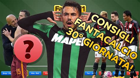 CONSIGLI FANTACALCIO ANALISI PARTITE 30 Giornata Serie A 2015 2016