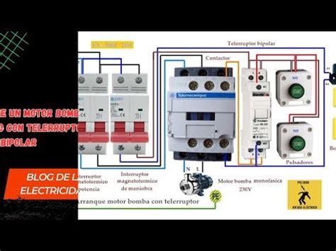 Esquemas eléctricos Esquema de un motor bomba monofasico con