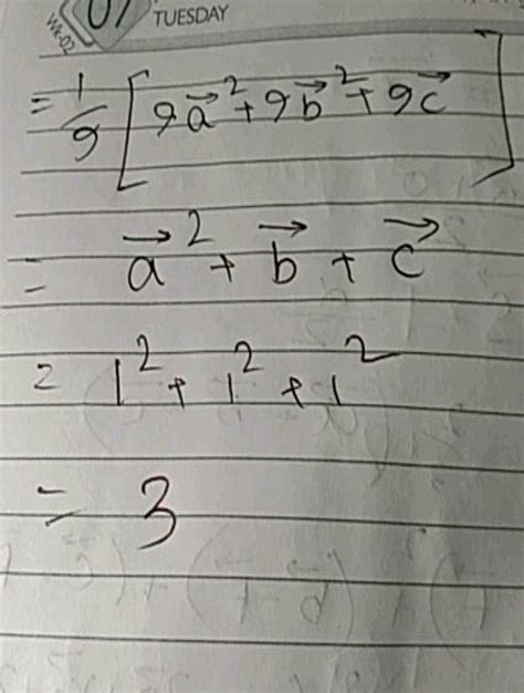 19 Let The Unit Vectors Bar A Bar B Bar C Be The Position Vectors