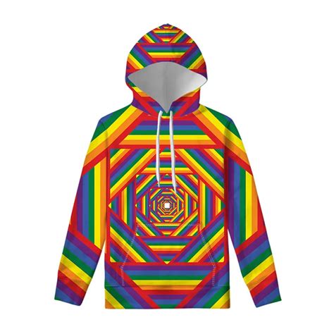 Rainbow Stripes Pattern Hoodie For Men Women 3d Printed Lgbt Gay Pride Hoodies Long Sleeves