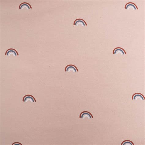 Tissu Jersey Arc En Ciel Rose Oeko Tex Mercerine