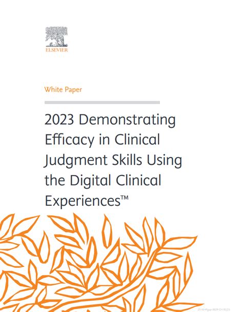 Demonstrating Efficacy In Clinical Judgment Skills Using The Digital