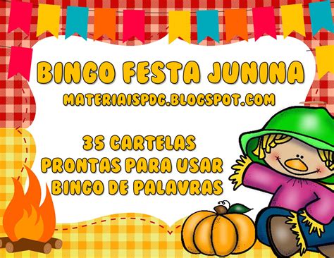 Bingo De Palavras Festa Junina 35 Cartelas Para Usar A Turma CBC