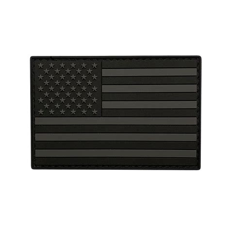 American Flag Patch (PVC) (Black/Grey) – MILTACUSA