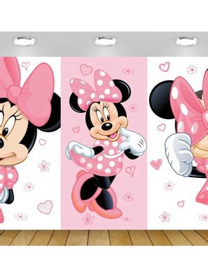 Painel Minnie Rosa Claro 1 50x1m Impressao Lona Compre Produtos