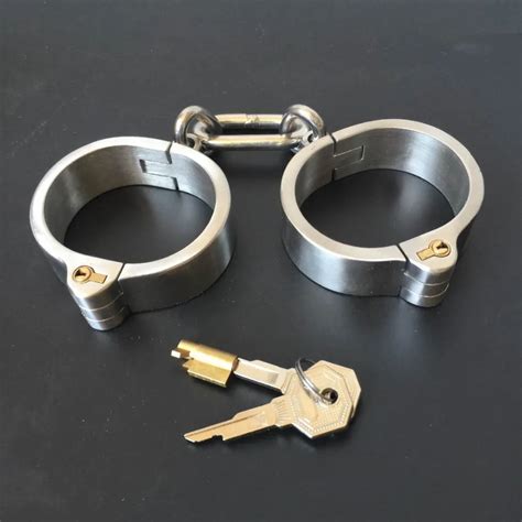 Stainless Steel Handcuffs For Sex Oval Type Bondage Lock Bdsm Fetish