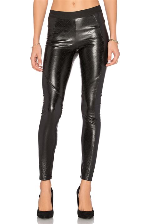 David Lerner Quilted Vegan Leather Legging In Classic Black Revolve