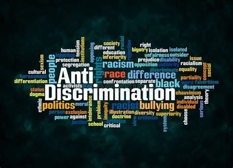 Word Cloud With Anti Discrimination Concept Create With Text Only Stock