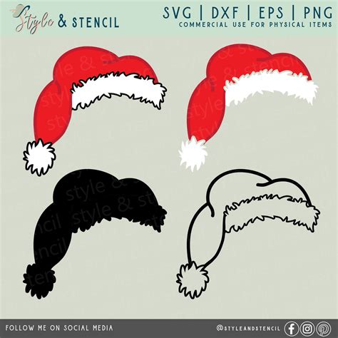 Santa Hat SVG Santa Hat Santa SVG Santa Hat Png Santa | Etsy