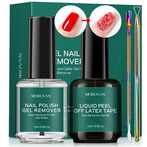 Amazon Morovan Kit de removedor de uñas de gel sin acetona con