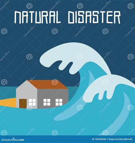 Natural Disaster Illustration Vector Art Logo Template Stock