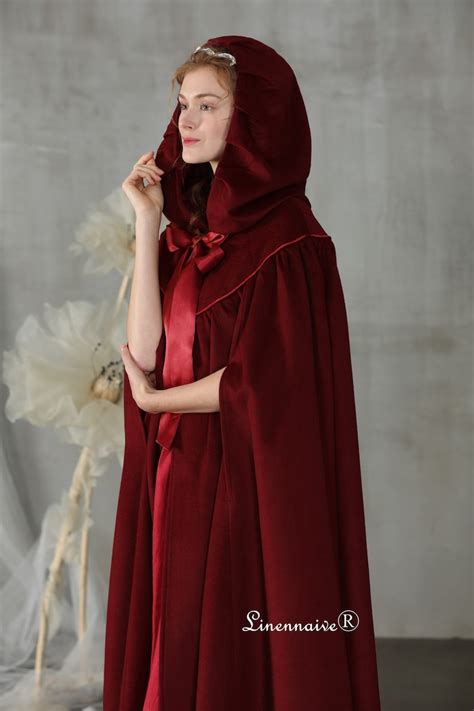 Maxi Hooded Wool Cloak In Wine Red Wool Cape Maxi Cape Etsy