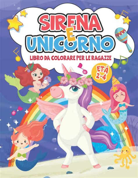 Buy Libro da colorare sirena e unicorno per ragazze di età compresa tra