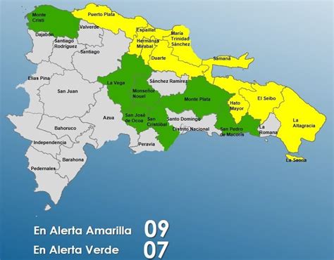 Coe Incrementa 9 Provincias En Alerta Amarilla Y 7 En Verde