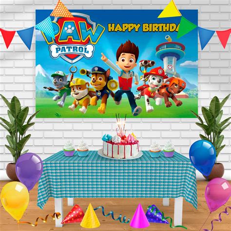 Paw Patrol 2 Birthday Banner Personalized Party Backdrop Decoration