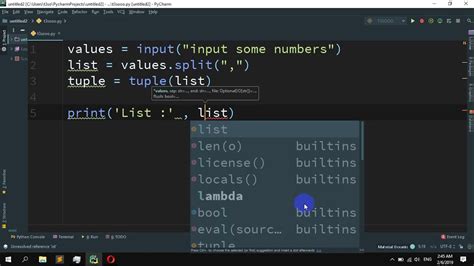 How To Create A List And Tuple With Comma Separated Numbers In Python Youtube