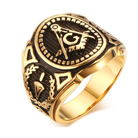 Bobijoo Jewelry Chevali Re Bague Franc Ma Onnerie Dor Or Fin Noir