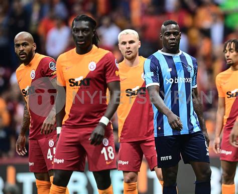 Marcao L Bafetimbi Gomis Of Galatasaray And Mario Balotelli Of