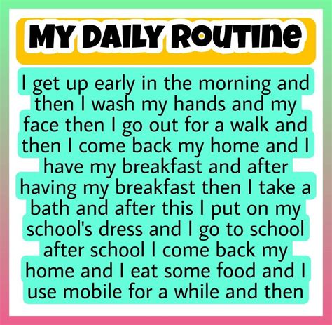 My Daily Routine Paragraph In English Paragraph On My Daily Routine