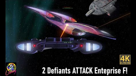 2 New Defiants VS Enterprise F MAJOR Battle Star Trek Ship Battles