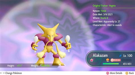 Pokemon Let S Go Shiny Alakazam 6iv Av Trained Pokemon4ever