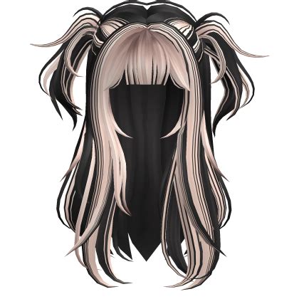 Two Tone Messy Layered Pigtails Blonde Black Roblox