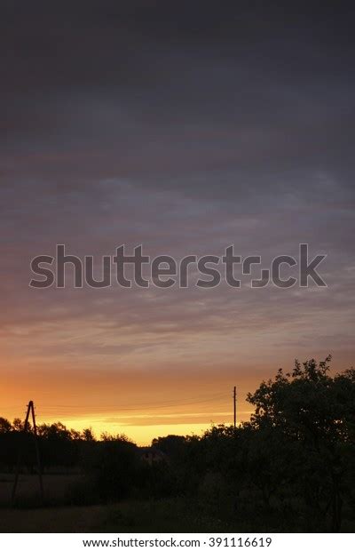 Dark Stormy Clouds Undulatus Asperatus Clouds Stock Photo