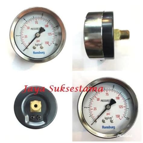 Jual Pressure Gauge Manometer Inch Bar Kg Cm Black Steel