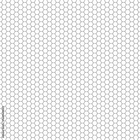 Vector Seamless Pattern Hexagon Grid Texture Black And White