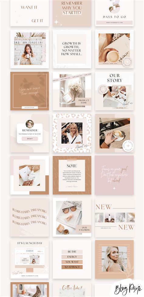 Neutral Instagram Post Templates Canva Boho Quotes Instagram Etsy