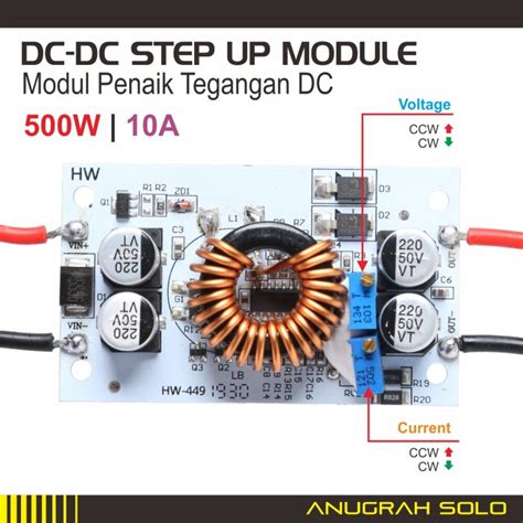 Jual DC Step Up Boost Modul Penaik Tegangan DC 500W 10A Kab