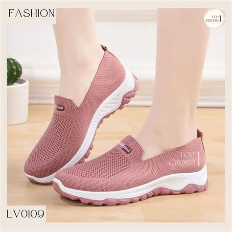 Jual TOP FREE BOX LV0109 Sepatu Slip On Wanita Sepatu Kerja Sepatu