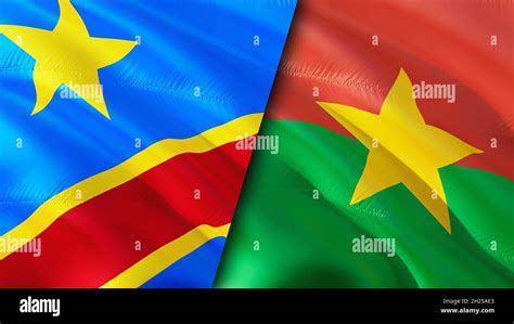 Dr Congo And Burkina Faso Flags D Waving Flag Design Burkina Faso Dr