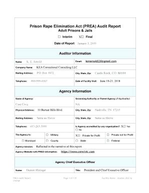 Fillable Online CCF Final PREA Audit Report 7 PDF Fax Email Print