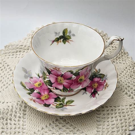 Royal Albert Prairie Rose Cup And Saucer Made In England Old