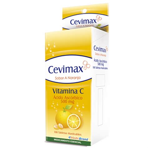 Cevimax Tabletas Masticables Vitamina C Ácido Ascórbico 500Mg desde