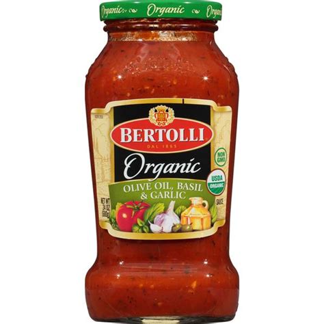 Bertolli Organic Olive Oil Basil Garlic Tomato Sauce Hy Vee Aisles