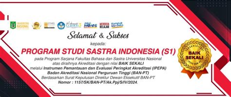 Selamat Sukses Kepada Program Studi Sastra Indonesia S Atas