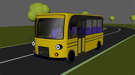 Cartoon Bus 3d Modell 40 Ma Fbx Obj Free3d